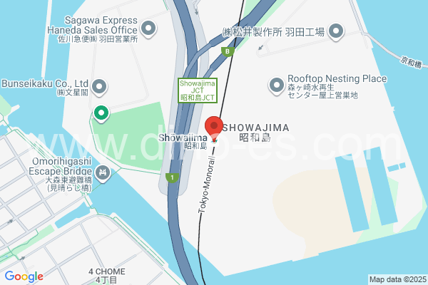 昭和島メンズエステの地図です。map of Shōwajima station where spa and massage salons are located