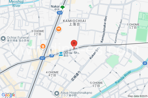 落合(東京)メンズエステの地図です。map of Ochiai station where spa and massage salons are located