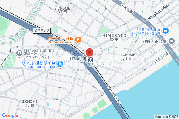姫島メンズエステの地図です。map of Himejima station where spa and massage salons are located