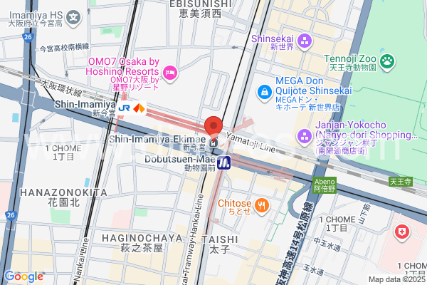 南霞町メンズエステの地図です。map of Minami Kasumichō station where spa and massage salons are located