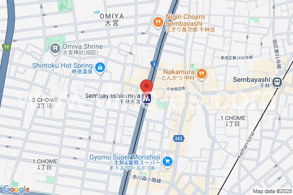 千林大宮メンズエステの地図です。map of Sembayashi-Ōmiya station where spa and massage salons are located