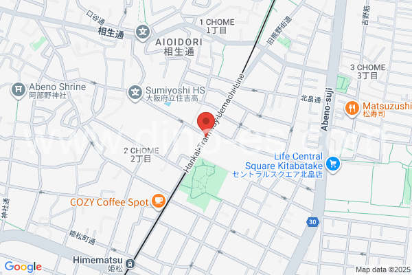 北畠メンズエステの地図です。map of Kitabatake station where spa and massage salons are located