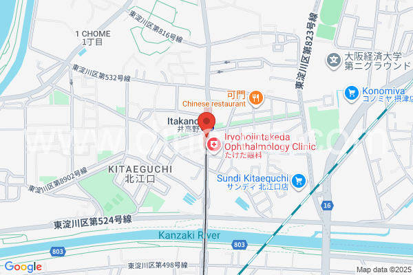 井高野メンズエステの地図です。map of Itakano station where spa and massage salons are located
