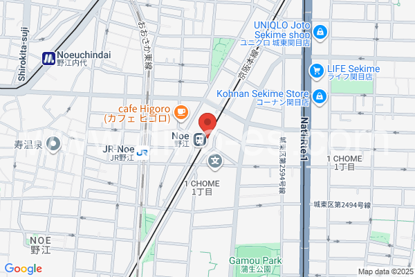 野江メンズエステの地図です。map of Noe station where spa and massage salons are located