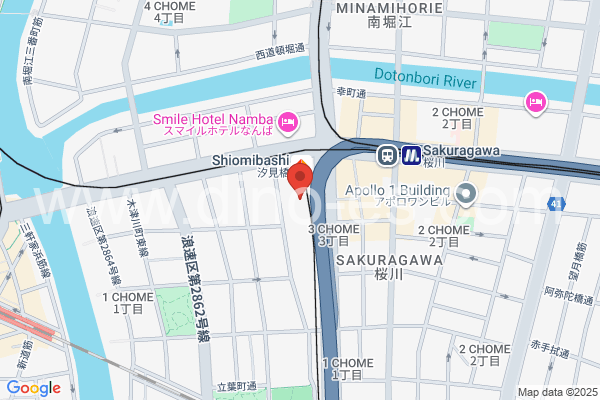 汐見橋メンズエステの地図です。map of Shiomibashi station where spa and massage salons are located