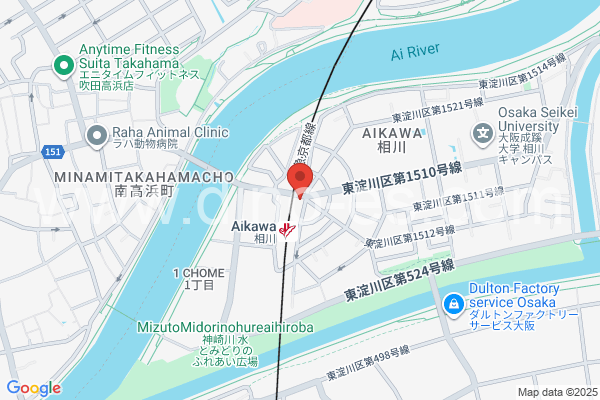相川メンズエステの地図です。map of Aikawa station where spa and massage salons are located