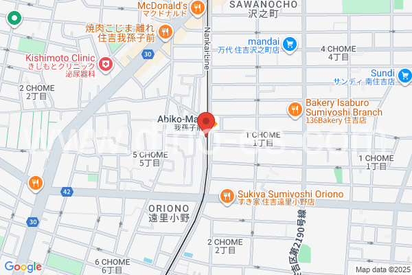 我孫子前メンズエステの地図です。map of Abikomae station where spa and massage salons are located