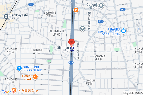 清水(大阪市営)メンズエステの地図です。map of Shimizu station where spa and massage salons are located