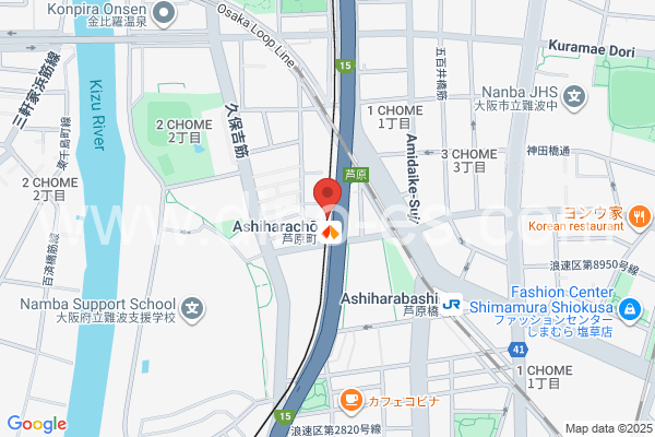 芦原町メンズエステの地図です。map of Ashiharachō station where spa and massage salons are located