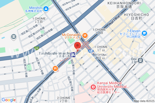 太子橋今市メンズエステの地図です。map of Taishibashi-Imaichi station where spa and massage salons are located