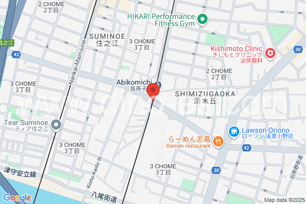 我孫子道メンズエステの地図です。map of Abikomichi station where spa and massage salons are located