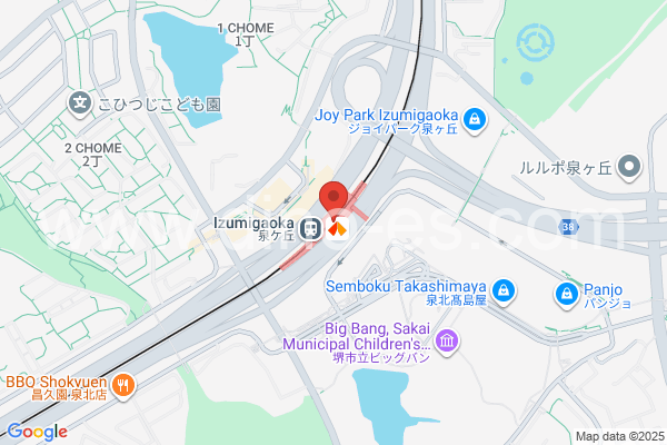 泉ヶ丘メンズエステの地図です。map of Izumigaoka station where spa and massage salons are located