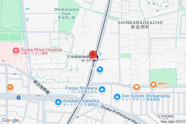 新金岡メンズエステの地図です。map of Shin-Kanaoka station where spa and massage salons are located