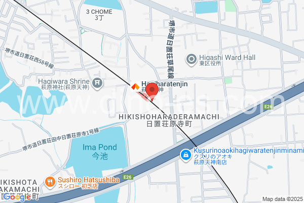 萩原天神メンズエステの地図です。map of Hagiharatenjin station where spa and massage salons are located