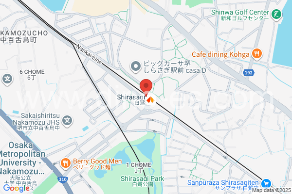 白鷺メンズエステの地図です。map of Shirasagi station where spa and massage salons are located