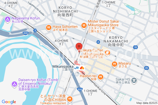 三国ヶ丘メンズエステの地図です。map of Mikunigaoka station where spa and massage salons are located