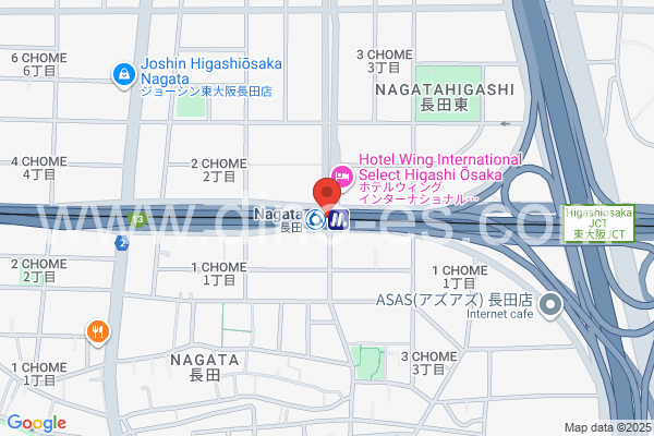 長田(大阪)メンズエステの地図です。map of Nagata station where spa and massage salons are located