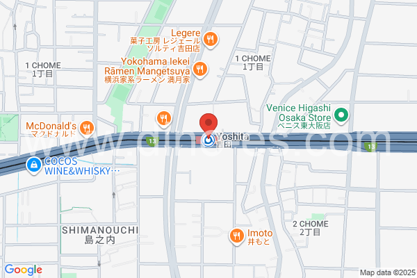 吉田(大阪)メンズエステの地図です。map of Yoshida station where spa and massage salons are located