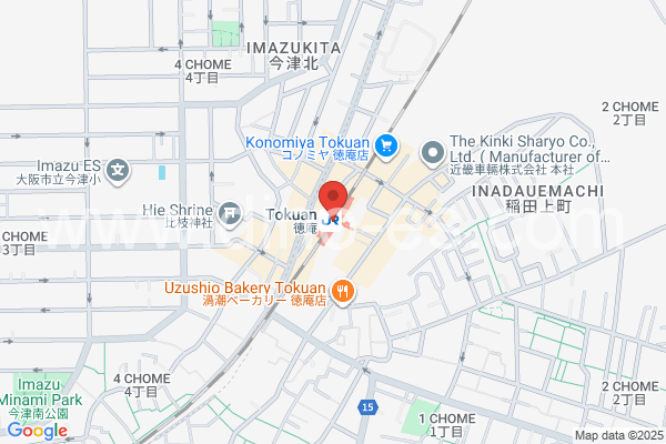 徳庵メンズエステの地図です。map of Tokuan station where spa and massage salons are located