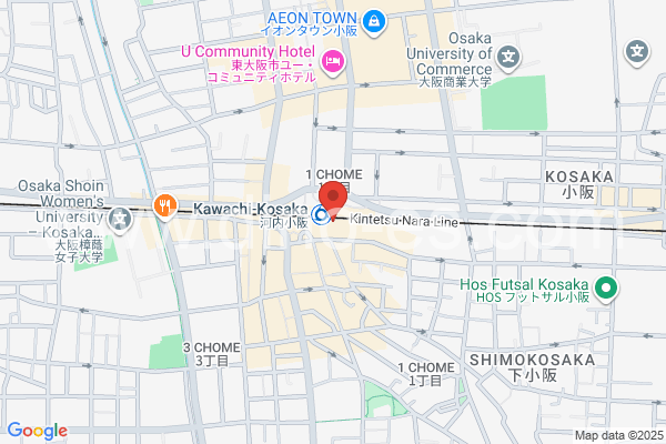 河内小阪メンズエステの地図です。map of Kawachi-Kosaka station where spa and massage salons are located