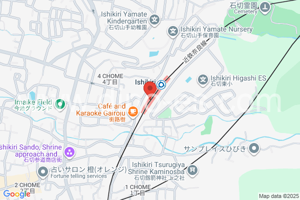 石切メンズエステの地図です。map of Ishikiri station where spa and massage salons are located