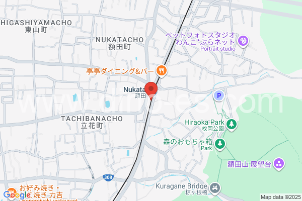 額田(大阪)メンズエステの地図です。map of Nukada station where spa and massage salons are located