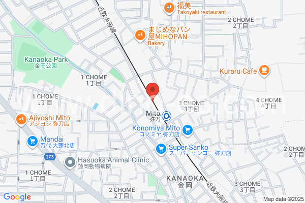 弥刀メンズエステの地図です。map of Mito station where spa and massage salons are located