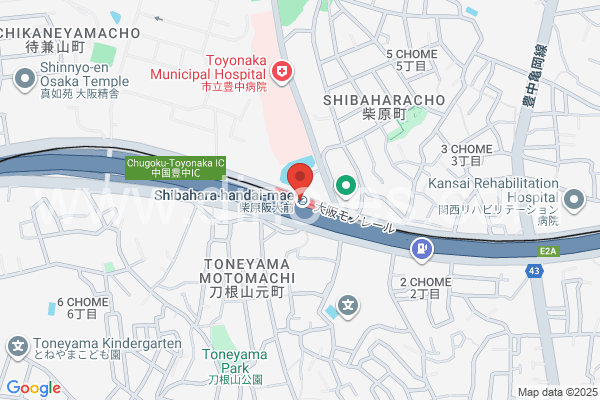 柴原メンズエステの地図です。map of Shibahara station where spa and massage salons are located
