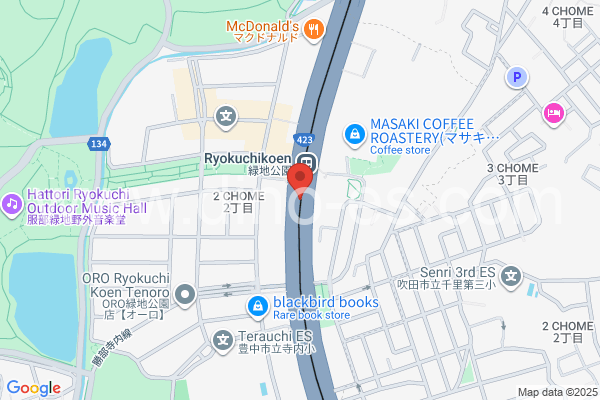 緑地公園メンズエステの地図です。map of Ryokuchikōen station where spa and massage salons are located