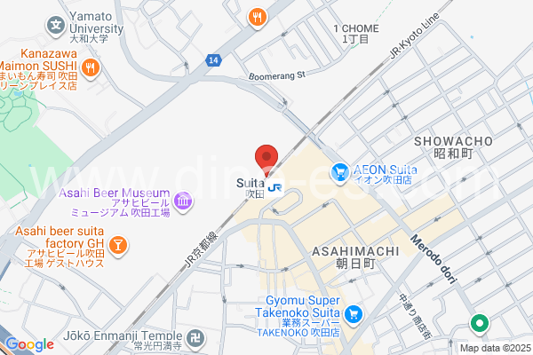 吹田(阪急)メンズエステの地図です。map of Suita station where spa and massage salons are located