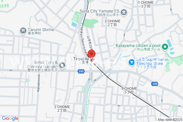 豊津(大阪)メンズエステの地図です。map of Toyotsu station where spa and massage salons are located
