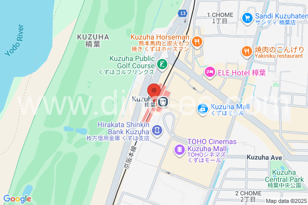 樟葉メンズエステの地図です。map of Kuzuha station where spa and massage salons are located
