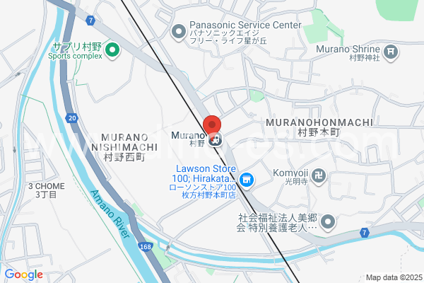 村野メンズエステの地図です。map of Murano station where spa and massage salons are located