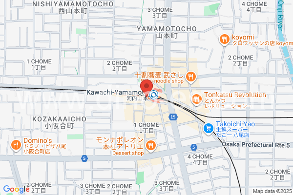 河内山本メンズエステの地図です。map of Kawachi-Yamamoto station where spa and massage salons are located