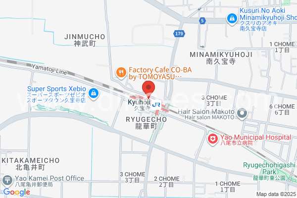 久宝寺メンズエステの地図です。map of Kyūhōji station where spa and massage salons are located