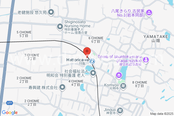 服部川メンズエステの地図です。map of Hattorigawa station where spa and massage salons are located