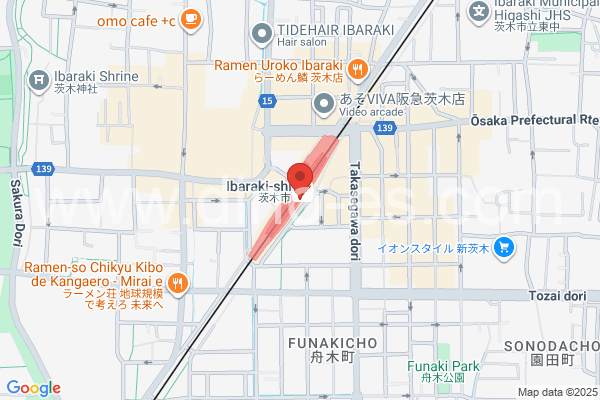 茨木市メンズエステの地図です。map of Ibaraki-shi station where spa and massage salons are located