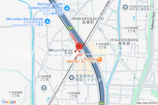 南茨木メンズエステの地図です。map of Minami-Ibaraki station where spa and massage salons are located