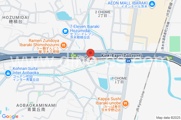 宇野辺メンズエステの地図です。map of Unobe station where spa and massage salons are located