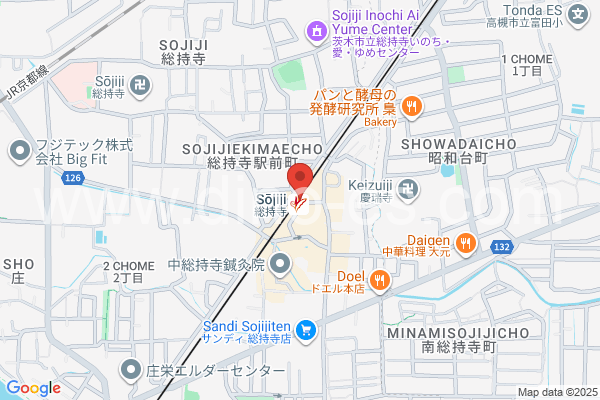 総持寺メンズエステの地図です。map of Sōjiji station where spa and massage salons are located