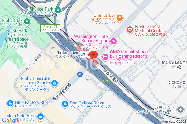 りんくうタウンメンズエステの地図です。map of Rinkū Town station where spa and massage salons are located