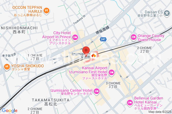 泉佐野メンズエステの地図です。map of Izumisano station where spa and massage salons are located