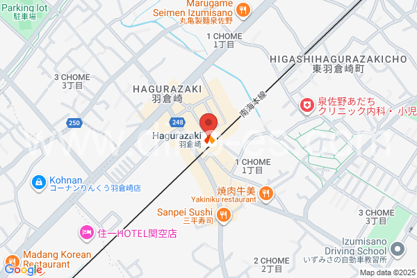 羽倉崎メンズエステの地図です。map of Hagurazaki station where spa and massage salons are located