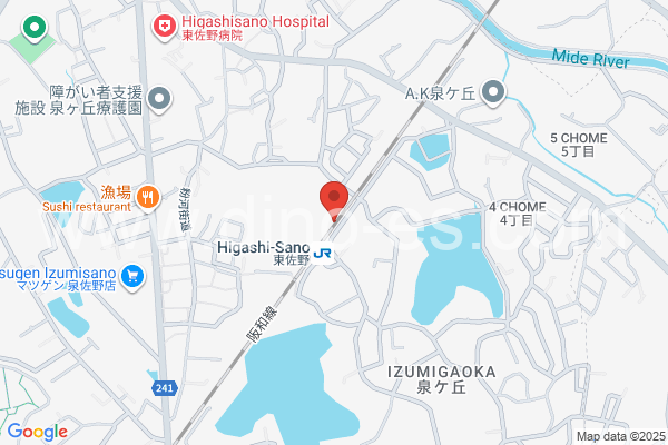 東佐野メンズエステの地図です。map of Higashi-Sano station where spa and massage salons are located