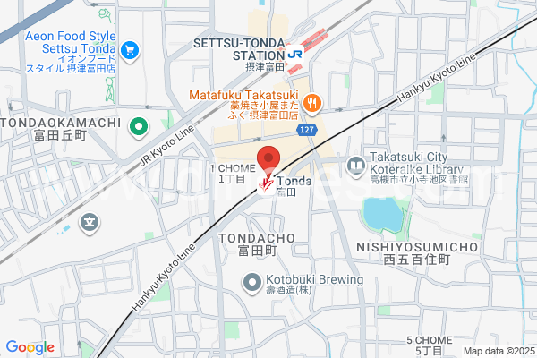 富田(大阪)メンズエステの地図です。map of Tomida station where spa and massage salons are located