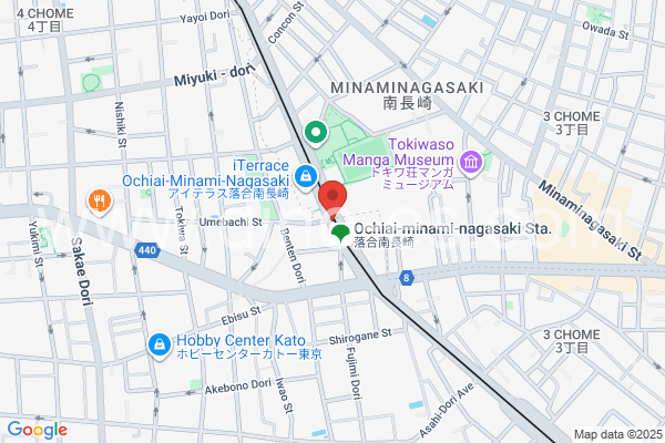 落合南長崎メンズエステの地図です。map of Ochiai-Minaminagasaki station where spa and massage salons are located
