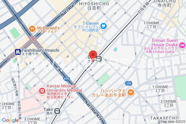 土居メンズエステの地図です。map of Doi station where spa and massage salons are located