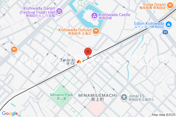 蛸地蔵メンズエステの地図です。map of Takojizō station where spa and massage salons are located