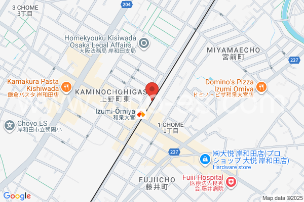和泉大宮メンズエステの地図です。map of Izumi-Omiya station where spa and massage salons are located