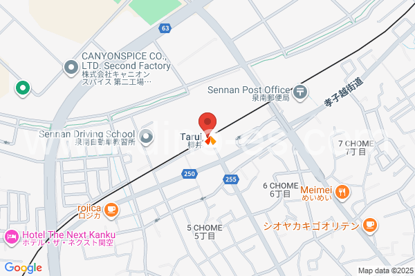 樽井メンズエステの地図です。map of Tarui station where spa and massage salons are located